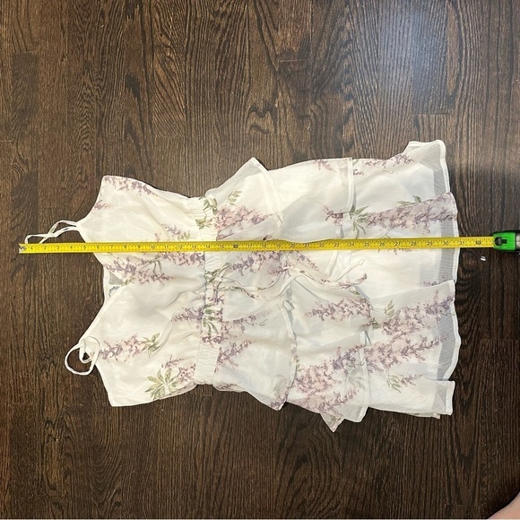 NWT Francesca’s Collection Sleeveless Ruffle Tier Floral White Mini Dress Medium - Picture 6 of 7